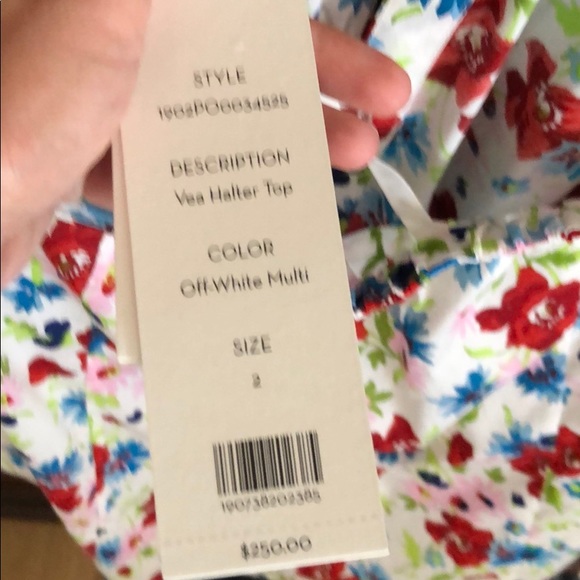 NWT Veronica Beard Floral Halter Tie-Front Top - Picture 5 of 9